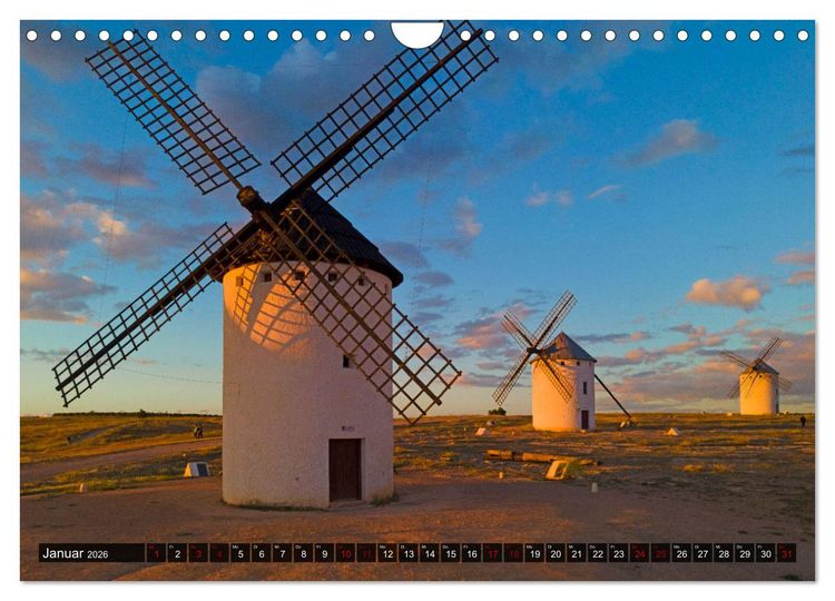 Produktbild: Windm&uuml;hlen in La Mancha (Wandkalender 2026 DIN A4 quer), CALVENDO Monatskalender