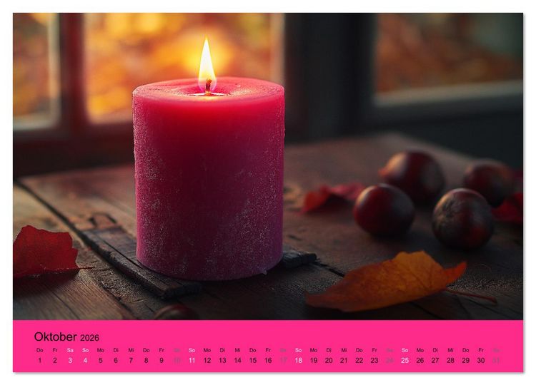 Produktbild: Kalender in PINK (hochwertiger Premium Wandkalender 2026 DIN A2 quer), Kunstdruck in Hochglanz