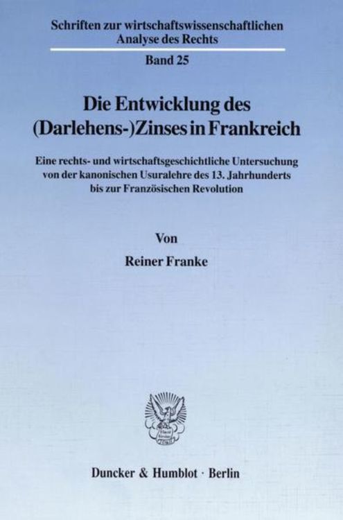 Produktbild: Die Entwicklung des (Darlehens-)Zinses in Frankreich.