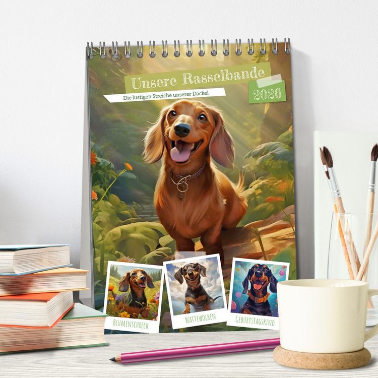 Produktbild: Unsere Rasselbande (Tischkalender 2026 DIN A5 hoch), CALVENDO Monatskalender