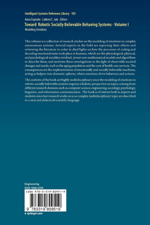 Produktbild: Toward Robotic Socially Believable Behaving Systems - Volume I