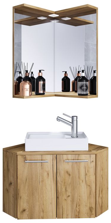 Produktbild: 3-tlg. Eck G&auml;ste WC Waschplatz Waschtisch Vilosa
