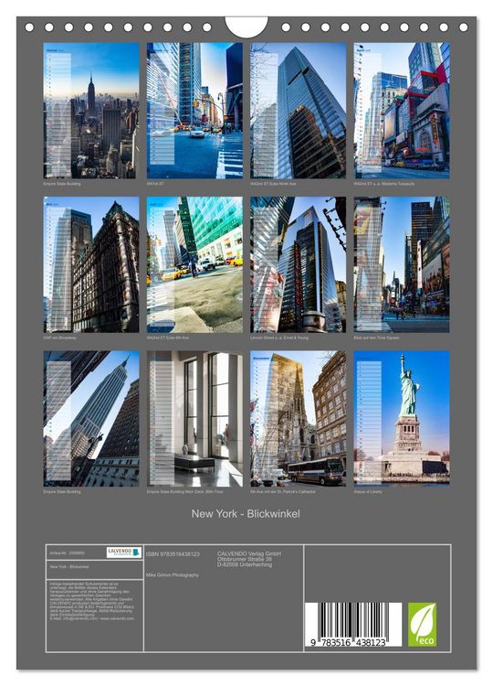 Produktbild: New York - Blickwinkel (Wandkalender 2026 DIN A4 hoch), CALVENDO Monatskalender