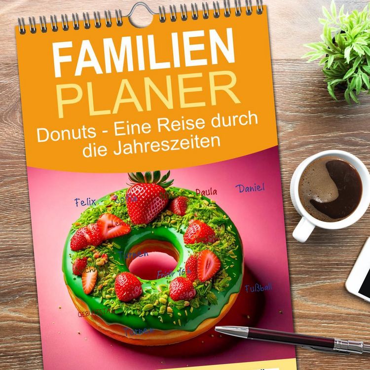 Produktbild: Familienplaner 2026 - Donuts - Eine Reise durch die Jahreszeiten mit 5 Spalten (Wandkalender, 21 x 45 cm) CALVENDO