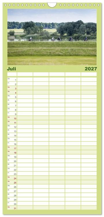 Produktbild: Familienplaner 2027 - Elbetal Nord - Radland Deutschland mit 5 Spalten (Wandkalender, 21 x 45 cm) CALVENDO