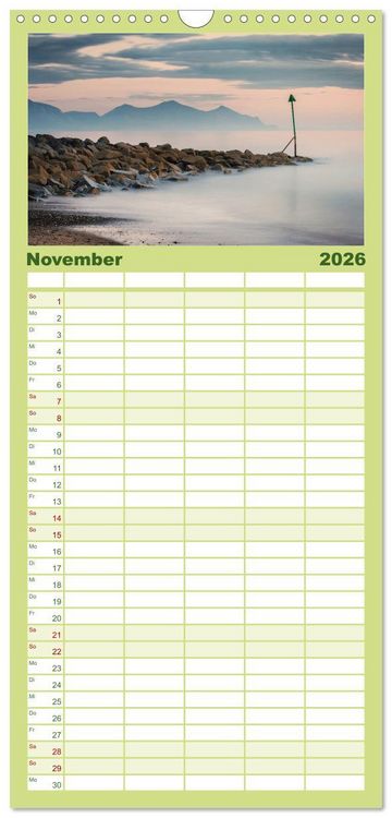 Produktbild: Familienplaner 2026 - Wales - Eine spektakul&auml;re Reise in ein bezauberndes Land. mit 5 Spalten (Wandkalender, 21 x 45 cm) CALVENDO