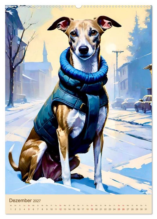 Produktbild: Der Whippet. Malerische Portr&auml;ts (hochwertiger Premium Wandkalender 2027 DIN A2 hoch), Kunstdruck in Hochglanz