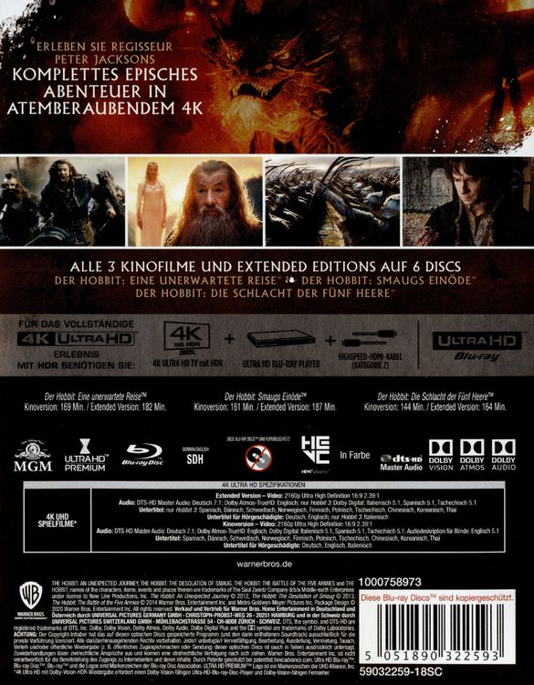 Produktbild: Der Hobbit: Die Spielfilm Trilogie - Extended Edition