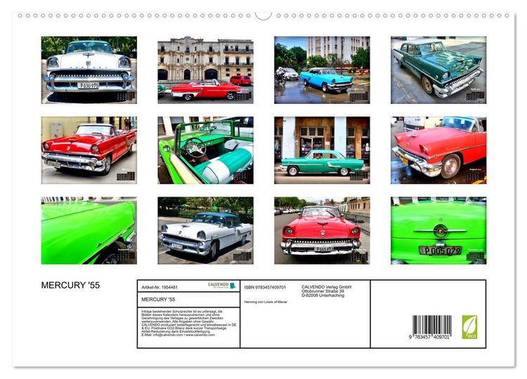 Produktbild: MERCURY '55 (hochwertiger Premium Wandkalender 2026 DIN A2 quer), Kunstdruck in Hochglanz