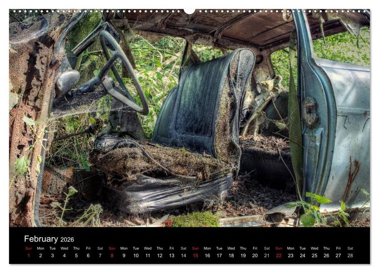 Produktbild: Sleeping Beauties Old Rusty Cars (High Quality Premium Wall Calendar 2026 DIN A2 landscape),CALVENDO 12 Month Wall Calendar