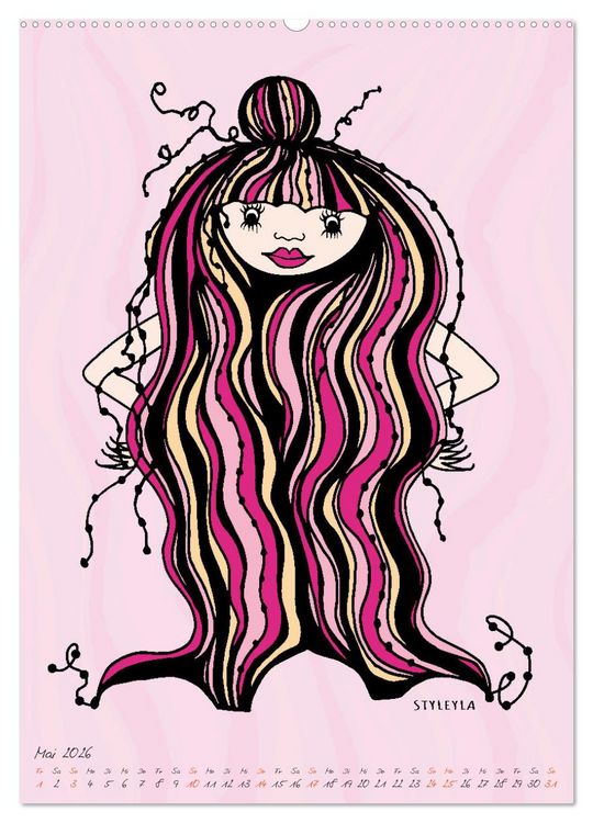 Produktbild: Die HAIRSTYLAS Trendfrisuren (hochwertiger Premium Wandkalender 2026 DIN A2 hoch), Kunstdruck in Hochglanz