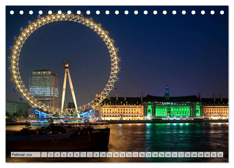 Produktbild: Big City Lights - Metropolen im Lichterglanz (Tischkalender 2026 DIN A5 quer), CALVENDO Monatskalender