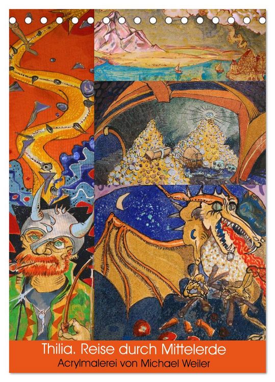 Produktbild: Thilia. Reise durch Mittelerde. Acrylmalerei von Michael Weiler. (Tischkalender 2026 DIN A5 hoch), CALVENDO Monatskalender