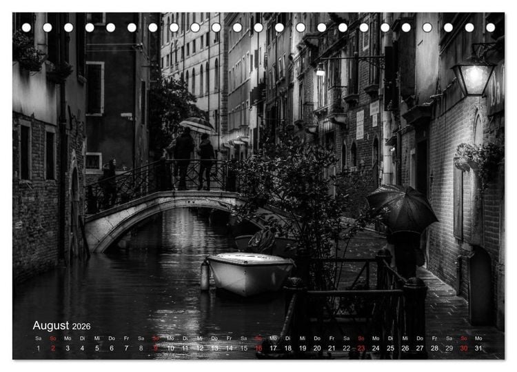Produktbild: Venedig - Licht und Schatten (Tischkalender 2026 DIN A5 quer), CALVENDO Monatskalender