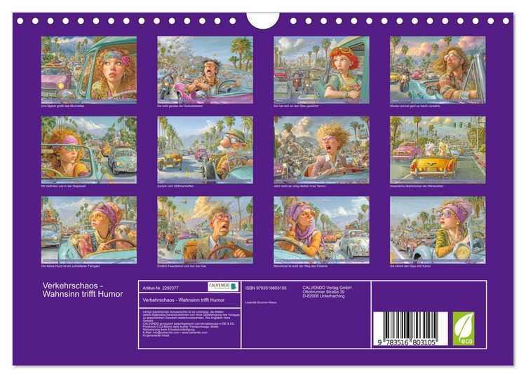 Produktbild: Verkehrschaos - Wahnsinn trifft Humor (Wandkalender 2027 DIN A4 quer), CALVENDO Monatskalender