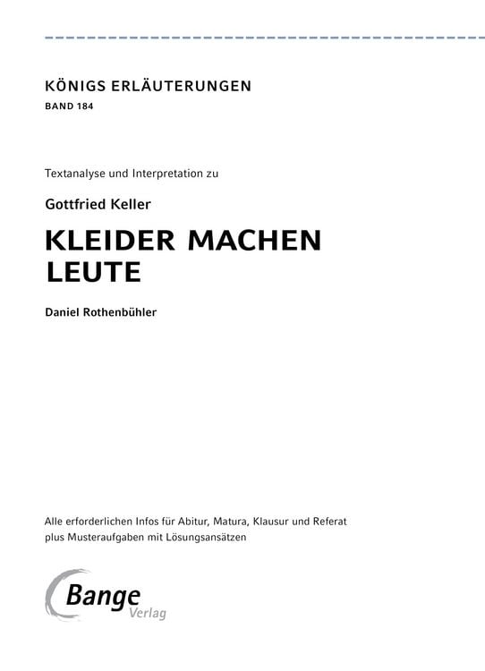 Produktbild: Kleider machen Leute von Gottfried Keller