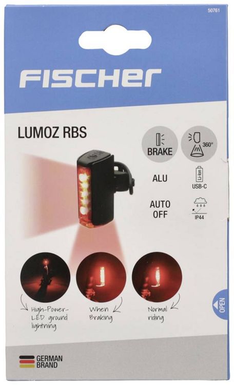 Produktbild: FISCHER FAHRRAD Fahrrad-R&uuml;cklicht PLUS TWIN STOP LED Schwarz