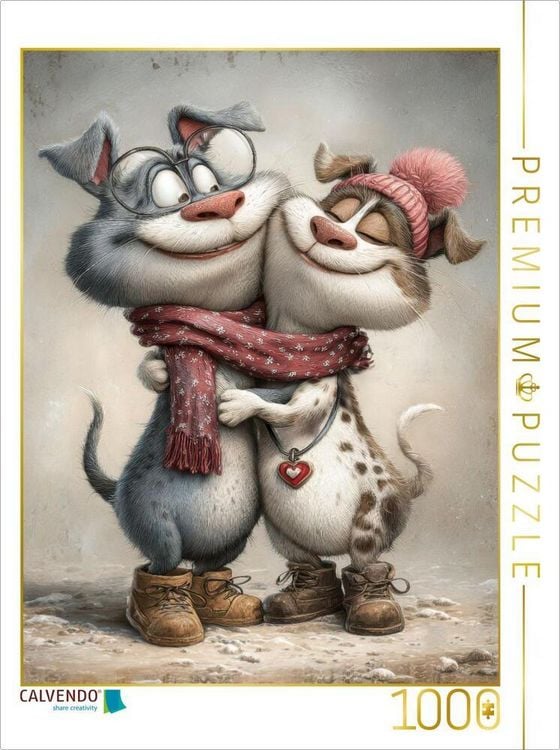 Produktbild: CALVENDO Puzzle Hunde - Liebe | 1000 Teile Lege-Gr&ouml;&szlig;e 64x48cm Foto-Puzzle f&uuml;r gl&uuml;ckliche Stunden