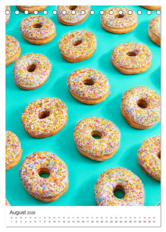 Produktbild: Donuts - Die runden Gaumenfreuden. (Tischkalender 2026 DIN A5 hoch), CALVENDO Monatskalender