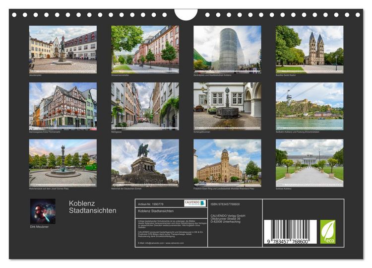 Produktbild: Koblenz Stadtansichten (Wandkalender 2026 DIN A4 quer), CALVENDO Monatskalender