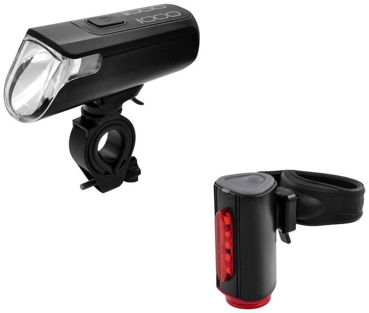 Produktbild: FISCHER FAHRRAD Fahrradbeleuchtung Set TWIN-60/30/15 LED Schwarz