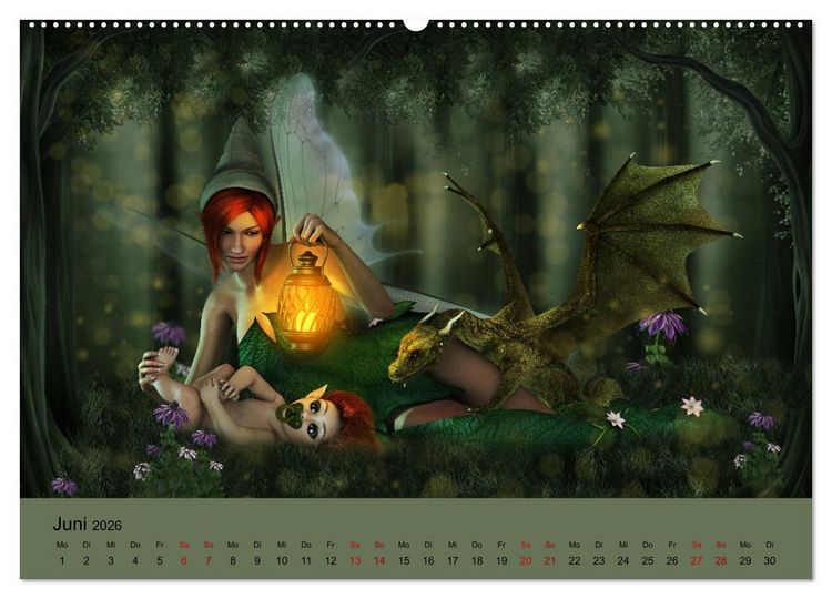 Produktbild: Elfenlichter, die Reise geht weiter (Wandkalender 2026 DIN A2 quer), CALVENDO Monatskalender