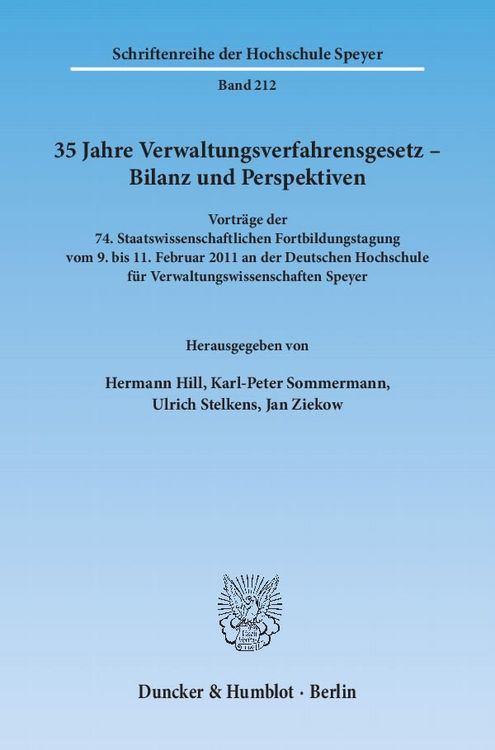 Produktbild: 35 Jahre Verwaltungsverfahrensgesetz &ndash; Bilanz und Perspektiven.
