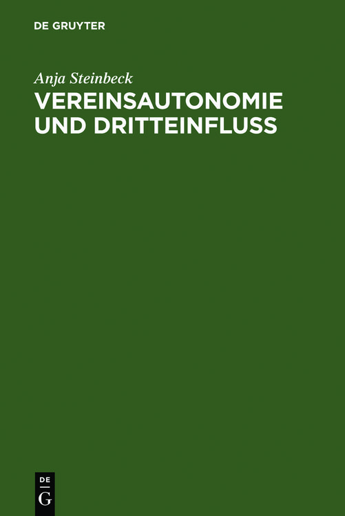 Produktbild: Vereinsautonomie und Dritteinflu&szlig;