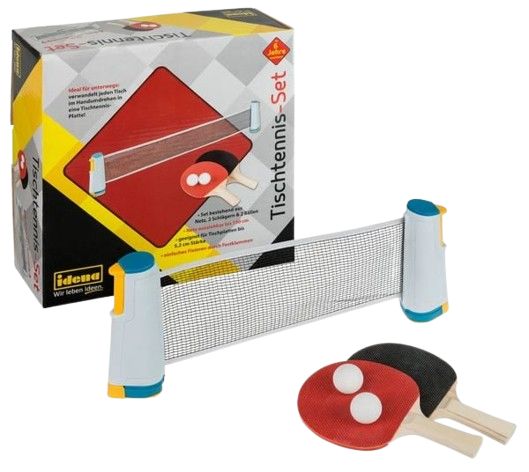 Produktbild: Idena Tischtennis Set Netz 2 Schl&auml;ger 2 B&auml;lle 5 Teile