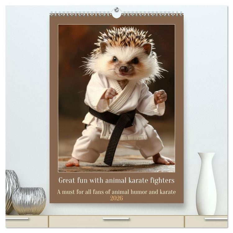 Produktbild: Great fun with animal karate fighters (High Quality Premium Wall Calendar 2026 DIN A2 portrait),CALVENDO 12 Month Wall Calendar