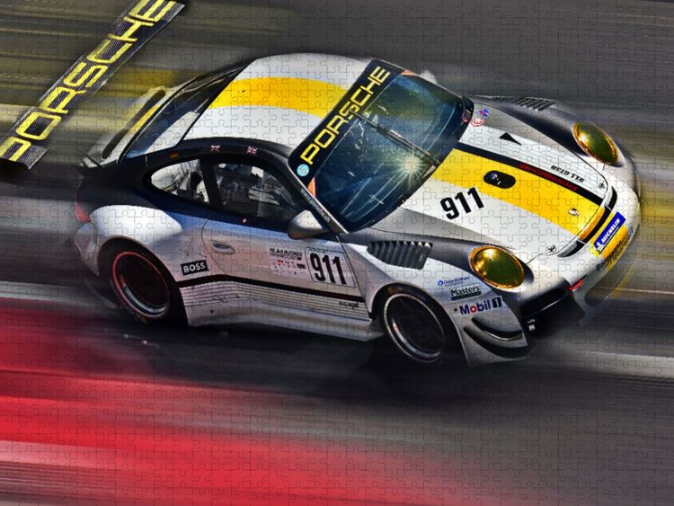 Produktbild: CALVENDO Puzzle Der Porsche 911 GT3R geh&ouml;rt zu den h&auml;ufigsten bei Tourenwagenrennen eingesetzten Sportwagen. | 1000 Teile Lege-Gr&ouml;&szlig;e 64x48cm Foto-Puzz