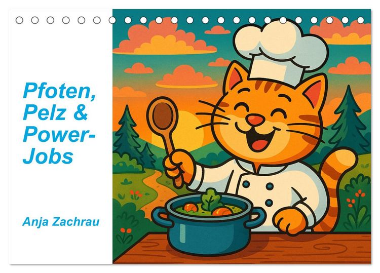 Produktbild: Pfoten, Pelz & Power-Jobs (Tischkalender 2026 DIN A5 quer), CALVENDO Monatskalender