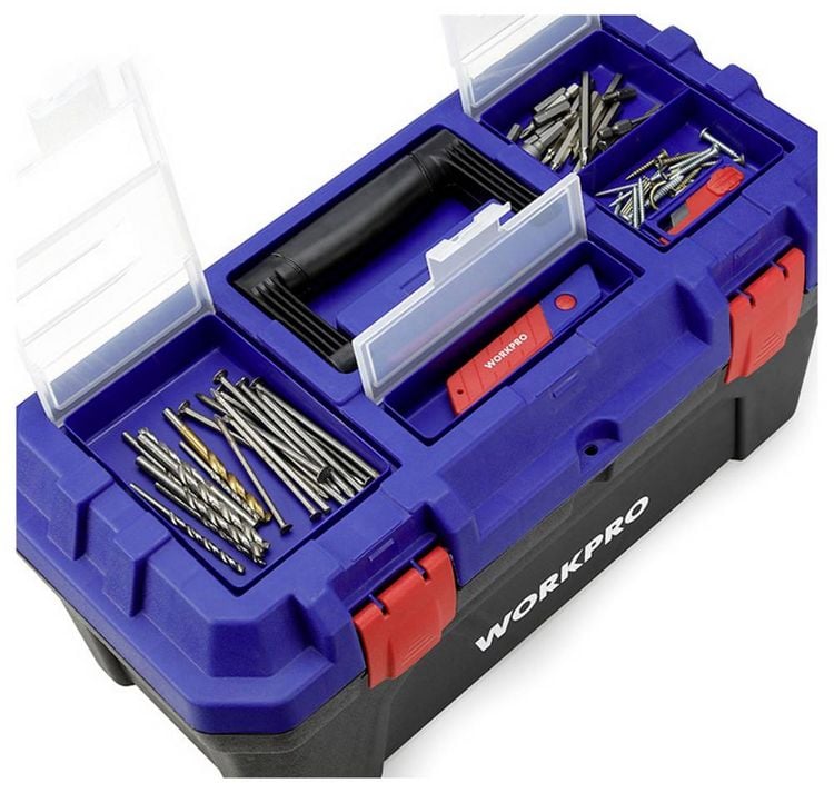 Produktbild: WorkPro WP283002 507 x 254 x259mm Werkzeugkasten unbest&uuml;ckt Blau, Schwarz