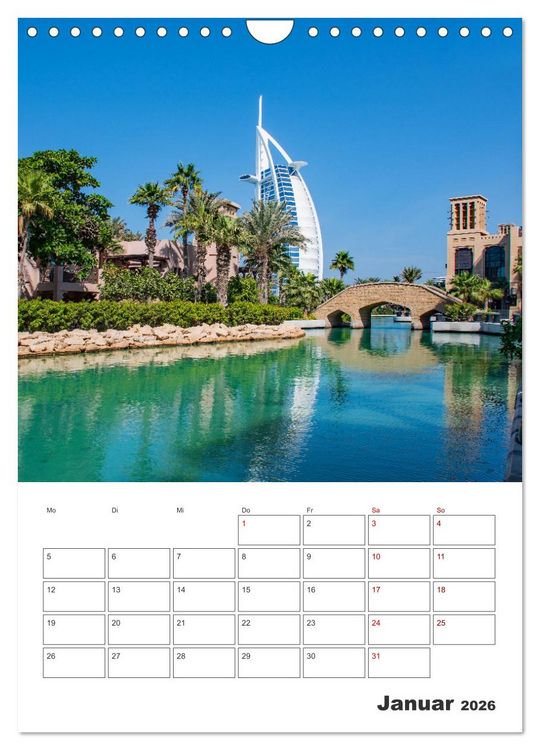 Produktbild: Dubai - Urlaubsplaner (Wandkalender 2026 DIN A4 hoch), CALVENDO Monatskalender