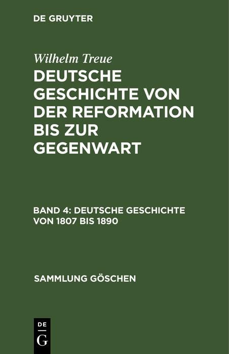 Produktbild: Deutsche Geschichte von 1807 bis 1890