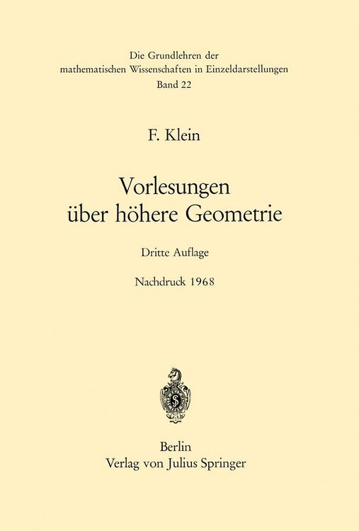 Produktbild: Vorlesungen &uuml;ber H&ouml;here Geometrie