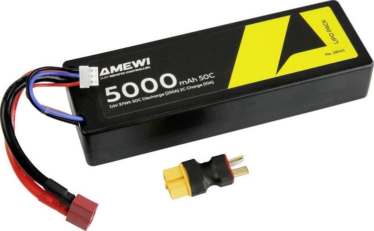 Produktbild: Amewi Modellbau-Akkupack (LiPo) 7.4V 5000 mAh Zellen-Zahl: 2 Hardcase Deans