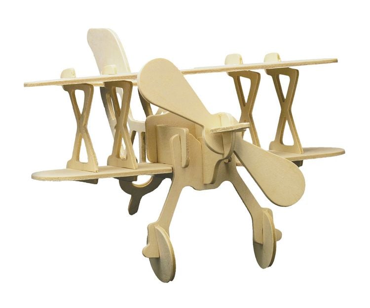 Produktbild: PEBARO 850/5 - Holzbausatz Doppeldecker, 18 Teile, Holzkonstruktion zum Zusammenstecken