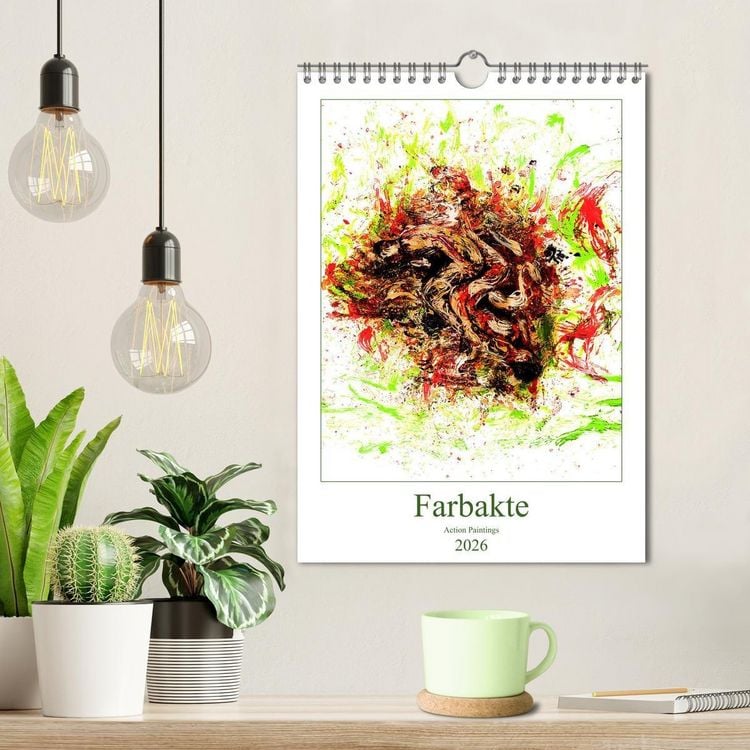 Produktbild: Farbakte - Action Paintings (Wandkalender 2026 DIN A4 hoch), CALVENDO Monatskalender