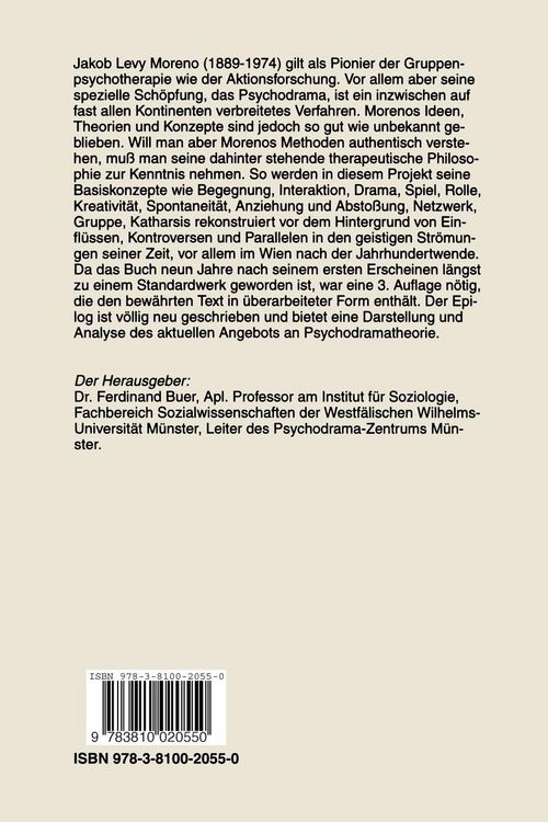 Produktbild: Morenos therapeutische Philosophie