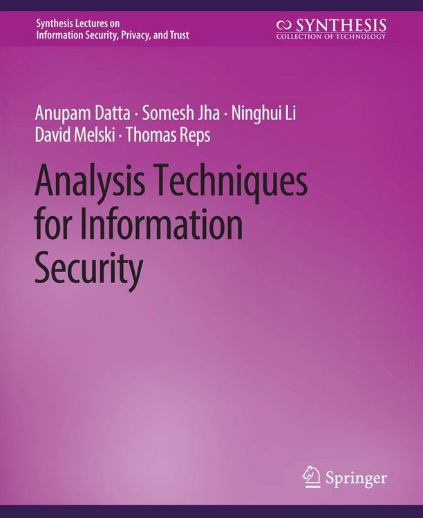 Produktbild: Analysis Techniques for Information Security