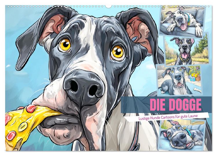 Produktbild: Die Dogge. Lustige Hunde Cartoons f&uuml;r gute Laune (Wandkalender 2026 DIN A2 quer), CALVENDO Monatskalender