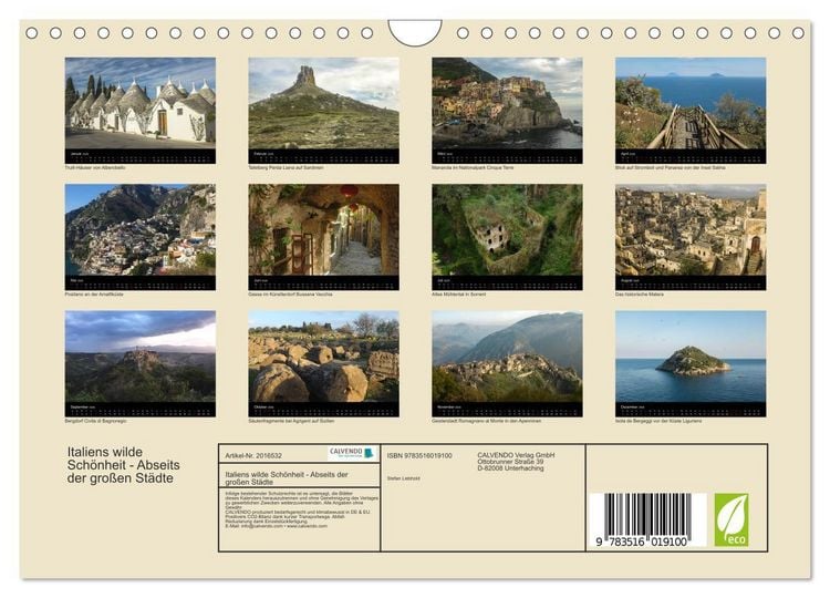 Produktbild: Italiens wilde Sch&ouml;nheit - Abseits der gro&szlig;en St&auml;dte (Wandkalender 2026 DIN A4 quer), CALVENDO Monatskalender