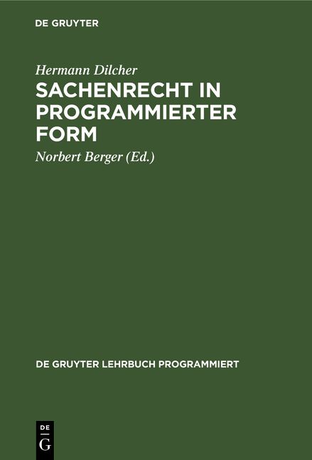 Produktbild: Sachenrecht in programmierter Form
