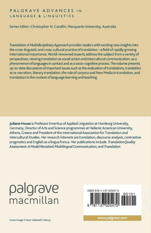 Produktbild: Translation: A Multidisciplinary Approach