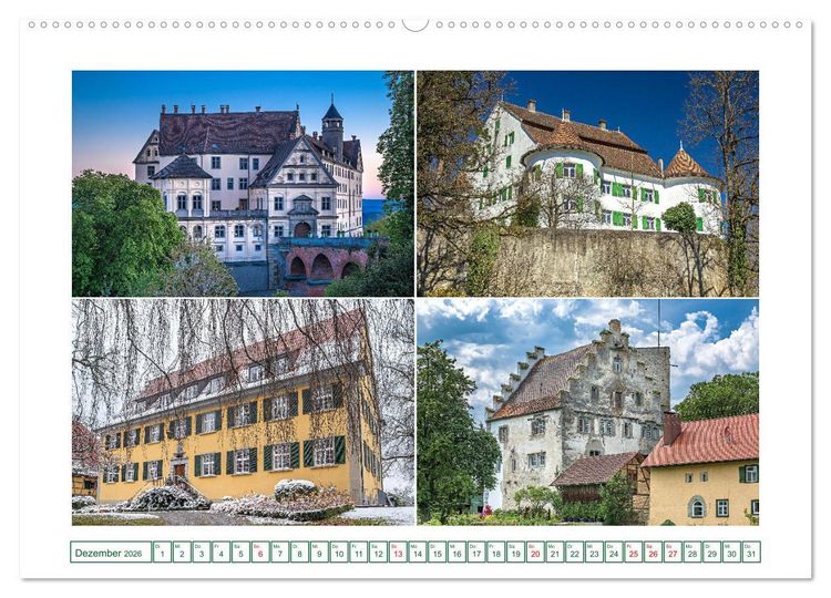 Produktbild: Bekannte und weniger bekannte Schl&ouml;sser und Burgen rund um dem Bodensee (hochwertiger Premium Wandkalender 2026 DIN A2 quer), Kunstdruck in Hochglanz