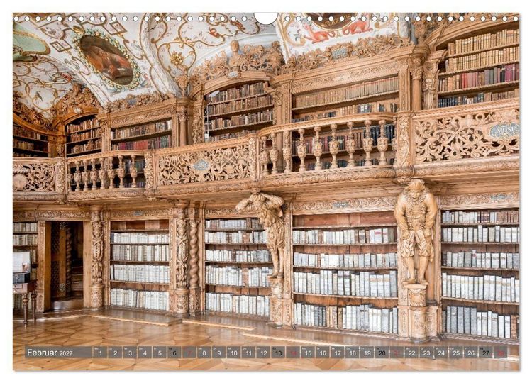 Produktbild: Kloster Waldsassen Stiftsbibliothek (Wandkalender 2027 DIN A3 quer), CALVENDO Monatskalender