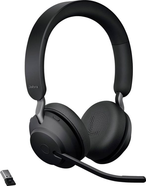 Produktbild: Jabra Evolve2 65 UC On Ear Headset Bluetooth&reg; Stereo Schwarz Lautst&auml;rkeregelung, Batterieladeanzeige, Mikrofon-Stummschaltung Telefon