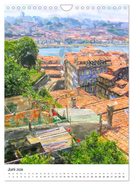 Produktbild: Porto - Stadtansichten in Aquarell (Wandkalender 2026 DIN A4 hoch), CALVENDO Monatskalender