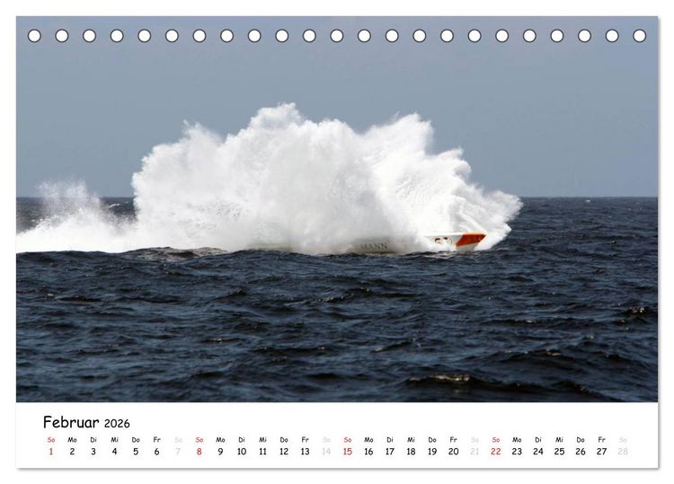 Produktbild: Offshore Powerboats (Tischkalender 2026 DIN A5 quer), CALVENDO Monatskalender